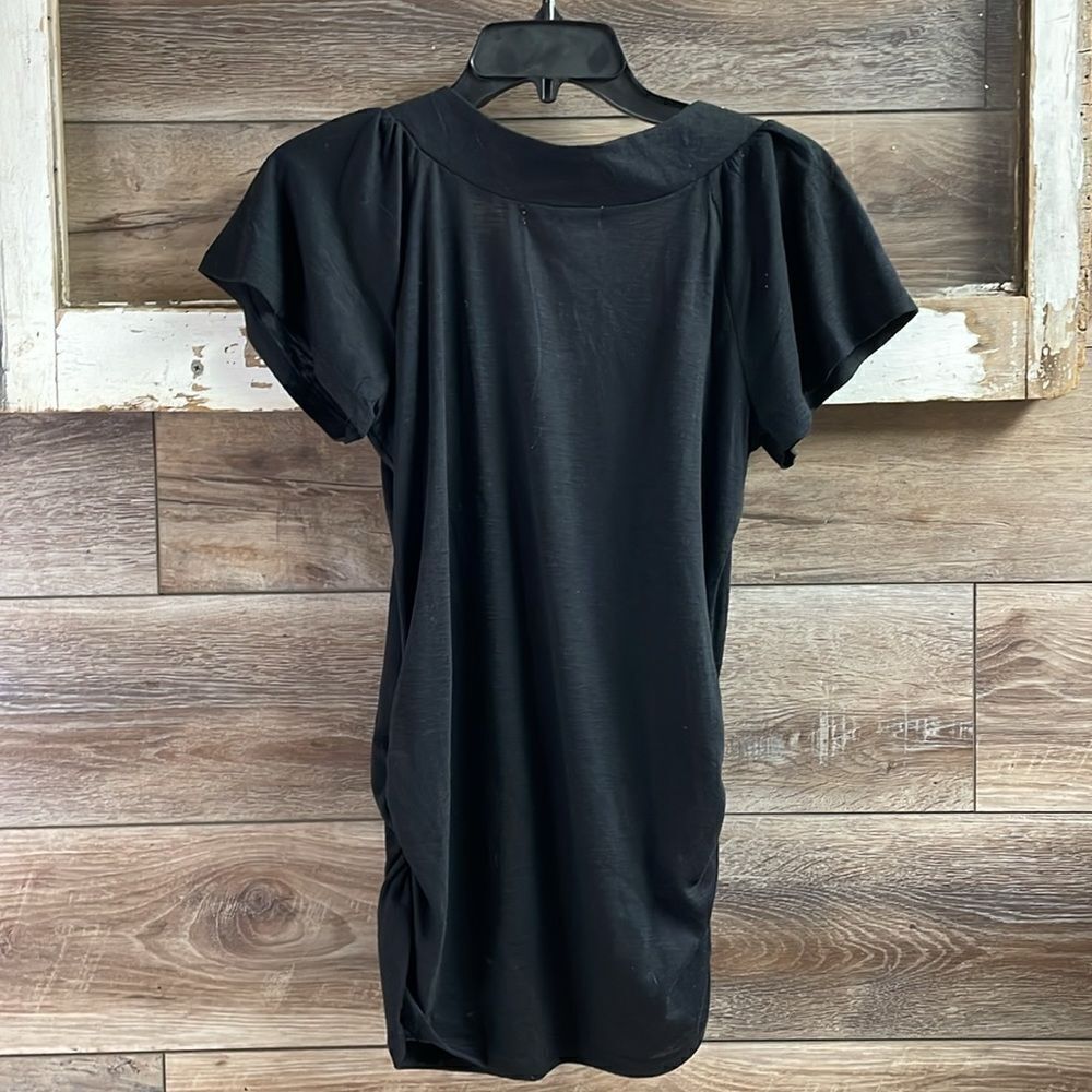 Lena Ladies Embellished Stud Embellished Neckline Top Size Small Black - Picture 5 of 5